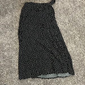 Polka dot wrap midi skirt